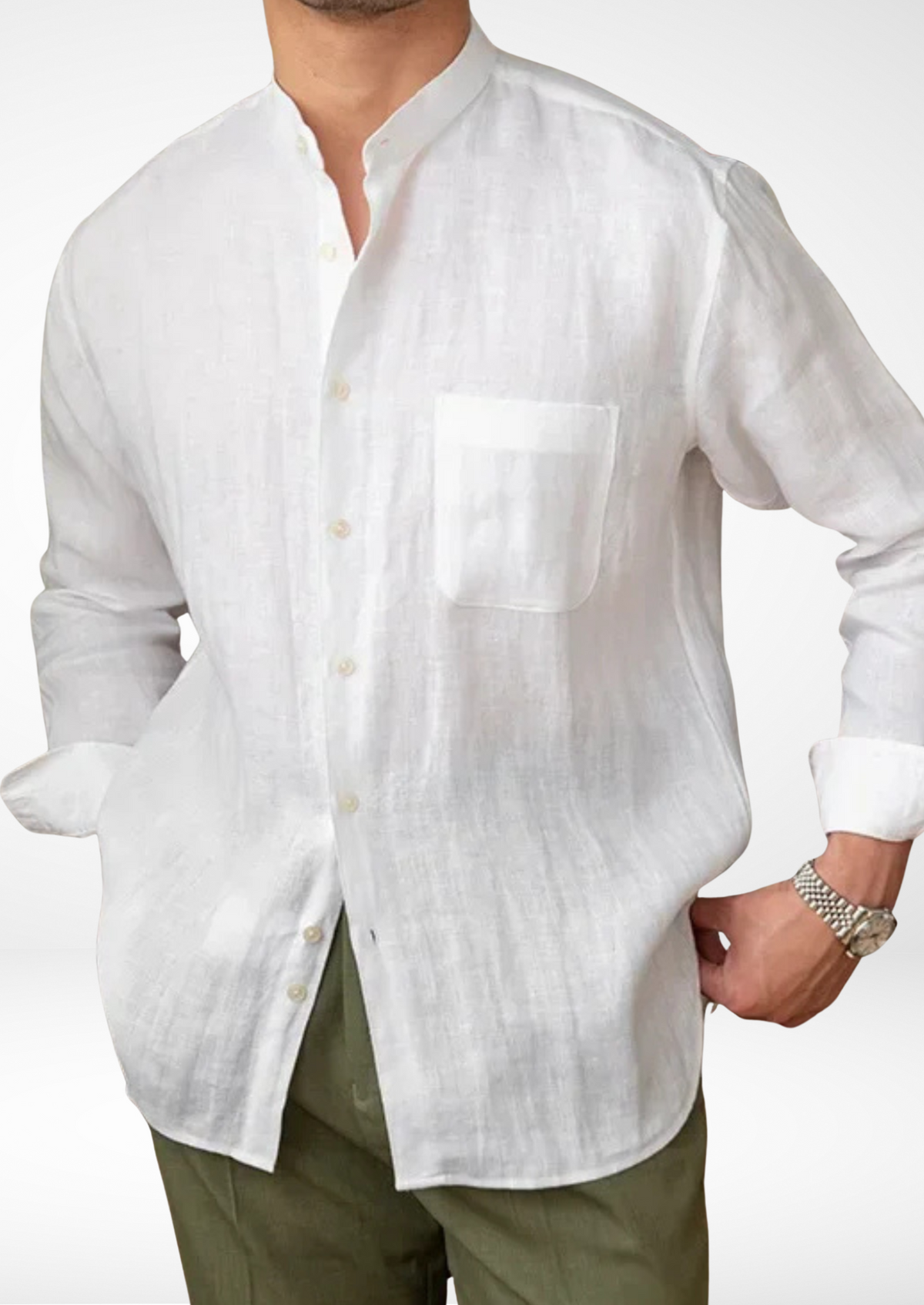 BRUNELLO SEASIDE LINEN SHIRT - White
